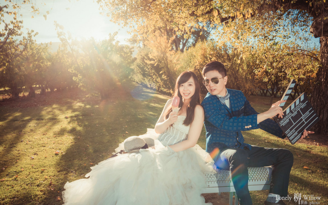 金秋果园的逆光